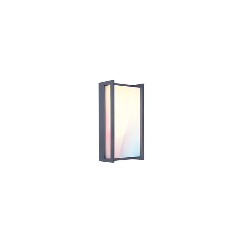 Kinkiet zewnętrzny QUBO LED 16W Odcienie bieli 1200lm antracyt wym:11x22x7,4cm IP54 Lutec
