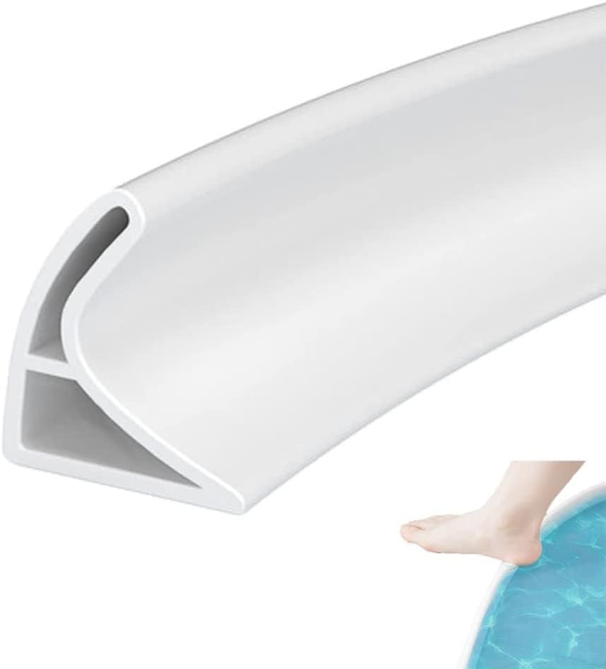 Pare-éclaboussures De Douche En Silicone Blanc - Barrière Souple 3 Mètres