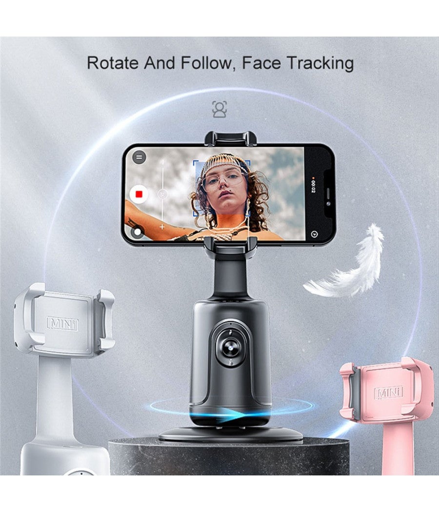 Supporto Telefono Con Rilevamento Automatico E Rotazione 360° - Treppiede Intelligente Con Telecomando Per Video E Live - 5