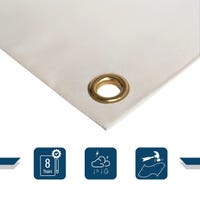 Telo Per Tettoia Auto 3x3 M Bianco Crema - Impermeabile In PVC, Trattamento Anti-UV, Garanzia 5 Anni - Marca TECPLAST