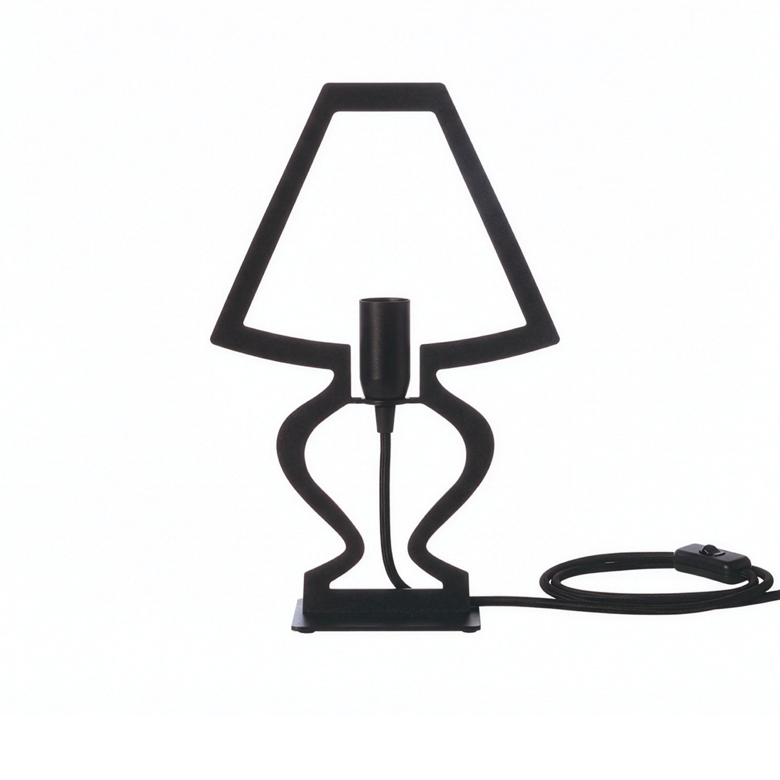 Lampă de masă Silhouette Ø22x33 cm Fier perforat Negru Design decorativ modern Made in Italy Conexiune E14 Accesoriu elegant de mobilier