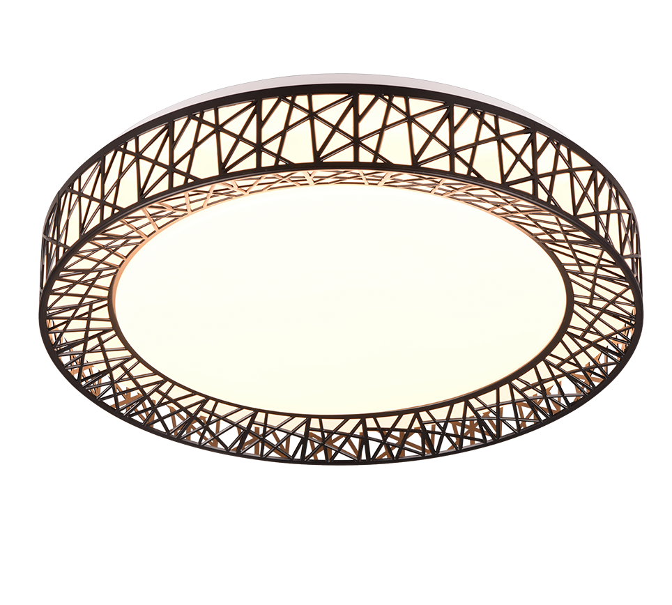 Plafon Cluster okrągły czarno-biały LED 40W 2700K-6500K 4300lm z pilotem wym: 9 x 48 cm IP20 tworzywo sztuczne RL