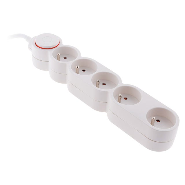 Bloc Home 5 prises 16A 2P+T câble 1,5m - Blanc - Zenitech