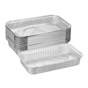 AZKEEGREY Lot de 50 Plat Aluminium Jetable 1000ml, Barquette Aluminium avec Couvercle 21.5x16x5cm, Barquette Alimentaire Jetable pour Barbecue Cuire Rôtir Cuisiner Petits récipients AZKEEGREY Lot de 50 Plat Aluminium Jetable 1000ml, Barquette Aluminium avec Couvercle 21.5x16x5cm, Barquette Alimentaire Jetable pour Barbecue Cuire Rôtir Cuisiner Petits récipients