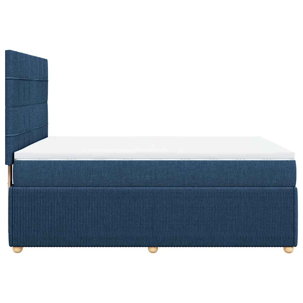 Sommier à lattes de lit avec matelas Bleu 160x200 cm Tissu - 6