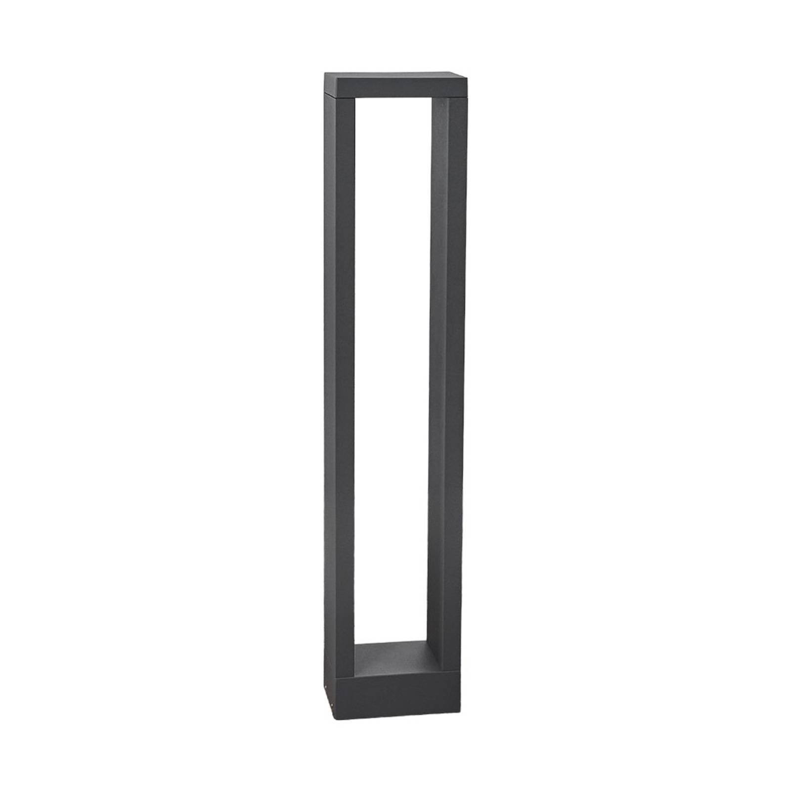Lucande jupp bolardo luminoso led, gris grafito, aluminio, 60 cm, iluminación de senderos, baliza, iluminación de senderos, farola
