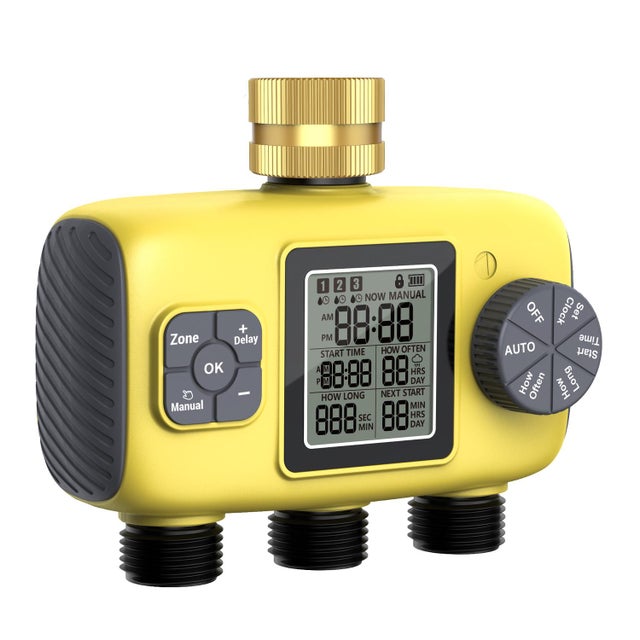 Kazeila Programmateur Arrosage 3 Voies Avec Écran LCD - Minuterie Automatique Pour Jardin