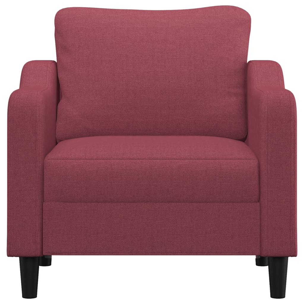 Fauteuil rouge bordeaux en tissu pour le salon, 60 cm - 3
