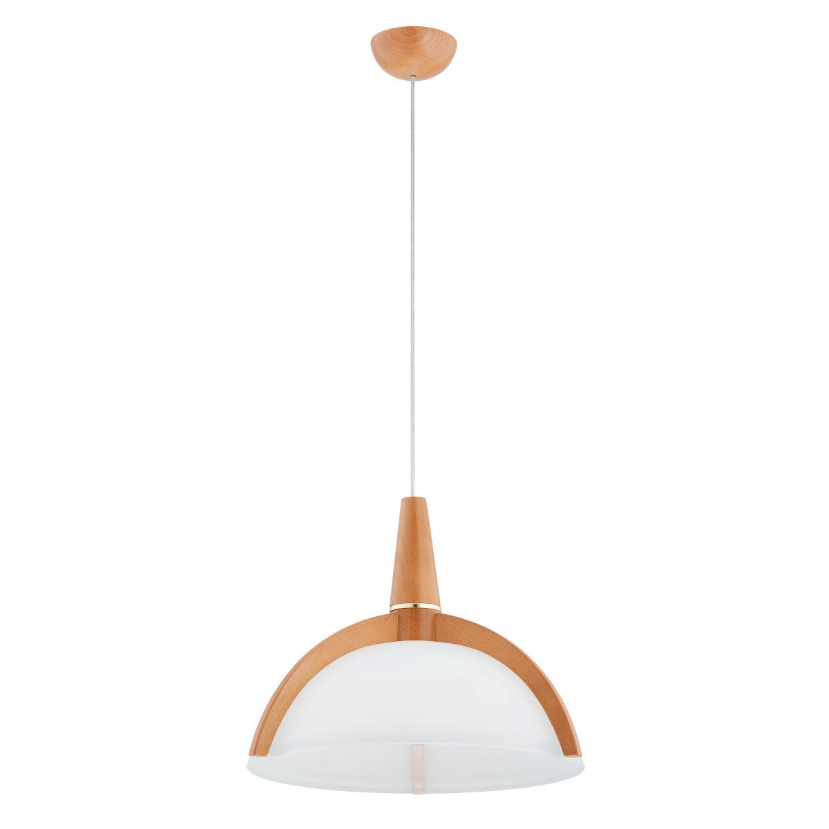Lampa wisząca KLAN jasne drewno-biała 1 x E27 x 15W wym: 85 x 44 x 44 cm Alfa
