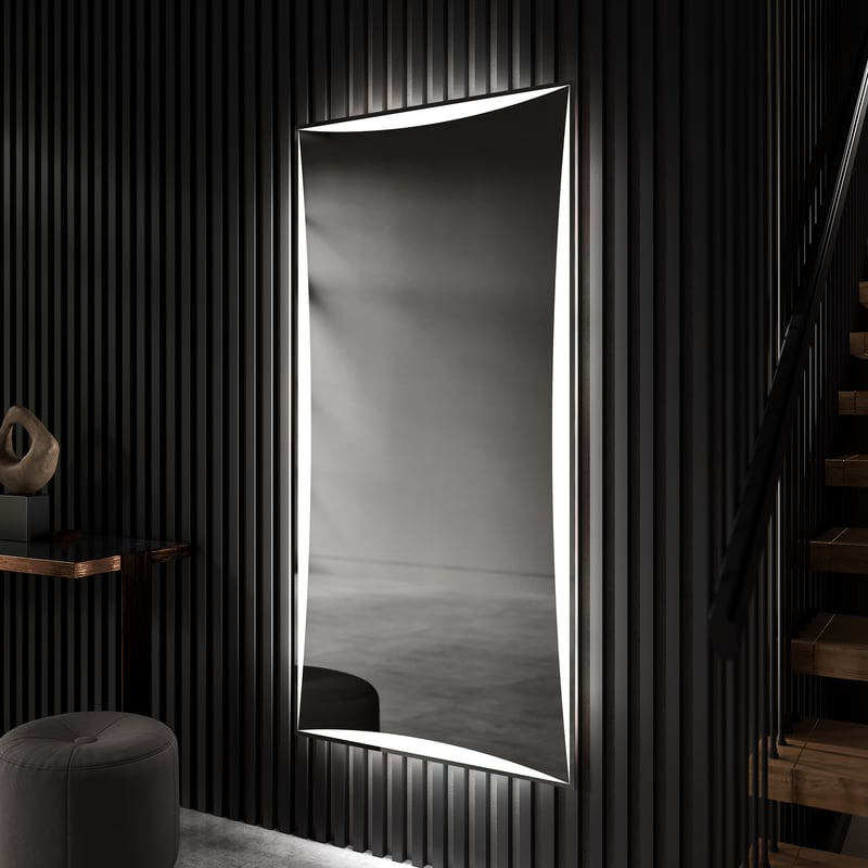 Pionowe prostokątne niestandardowe lustro LED Oświetlenie łazienkowe (80x190cm) Chłodna biel 7000K