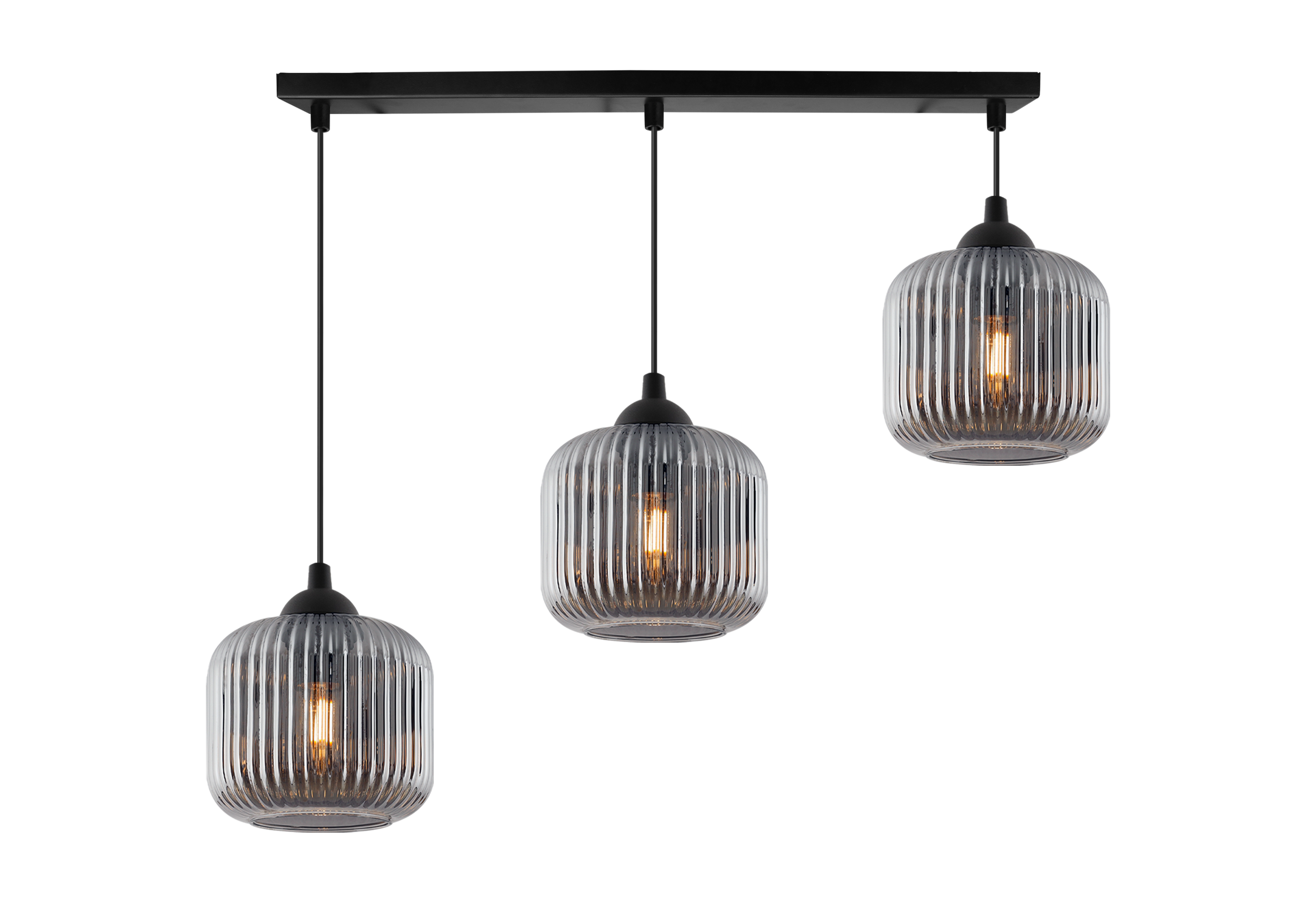 Lampa sufitowa wisząca Riffle loft 3xE27 klosz walec grafit Light Home LH - 2