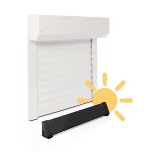 Volet Roulant Recoupable Motorisé Solaire ALU Blanc H120 x L120 cm