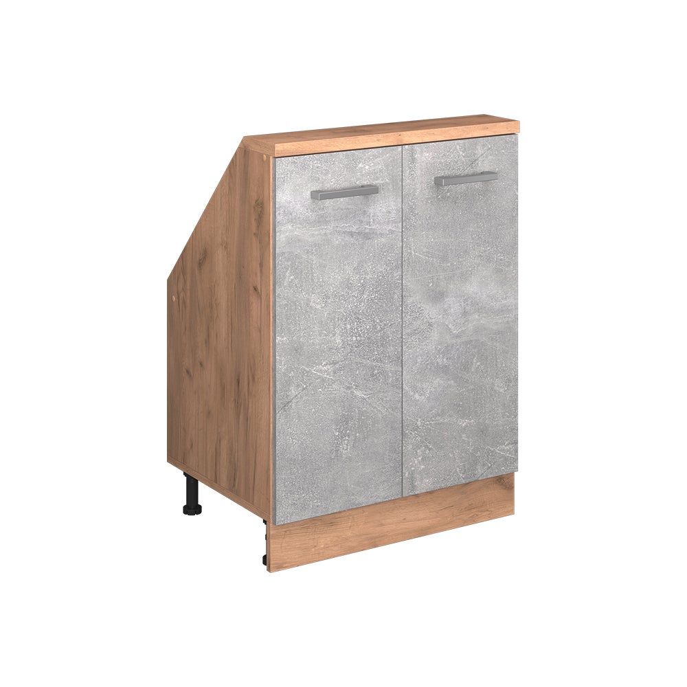 Vicco Szafka kuchenna na dach skośny R-Line, Beton, 60 cm z 2 drzwiami