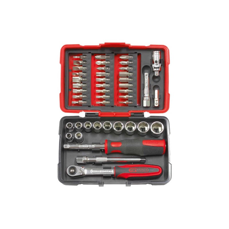 KS Tools Coffret De Douilles Et Accessoires 1/2" 22 Pièces - 10 à 32 Mm Chrome Vanadium - Outils Pro Fiables
