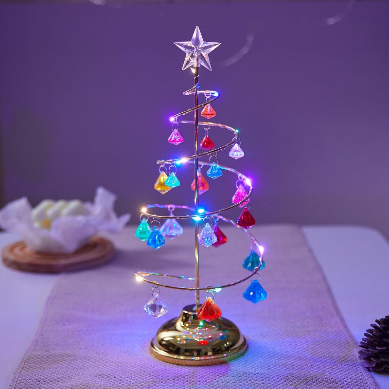 Kryształowa girlanda świetlna LED na choinkę - 33 cm - Dekoracja wnętrz (wielokolorowa)