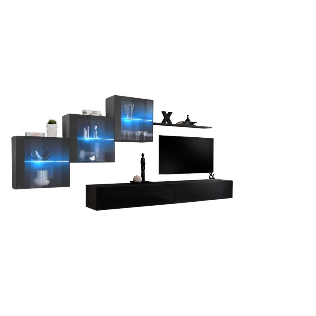 Ensemble meubles de salon SWITCH XX design, coloris noir et gris ...