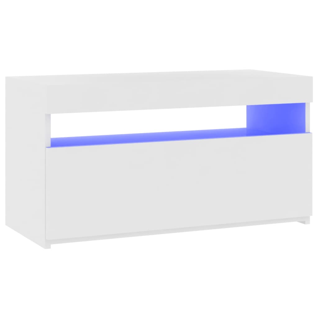 Meuble TV avec lumières LED bois blanc 160x35x40 cm | Maisons du Monde Meuble TV avec lumières LED bois blanc 160x35x40 cm | Maisons du Monde