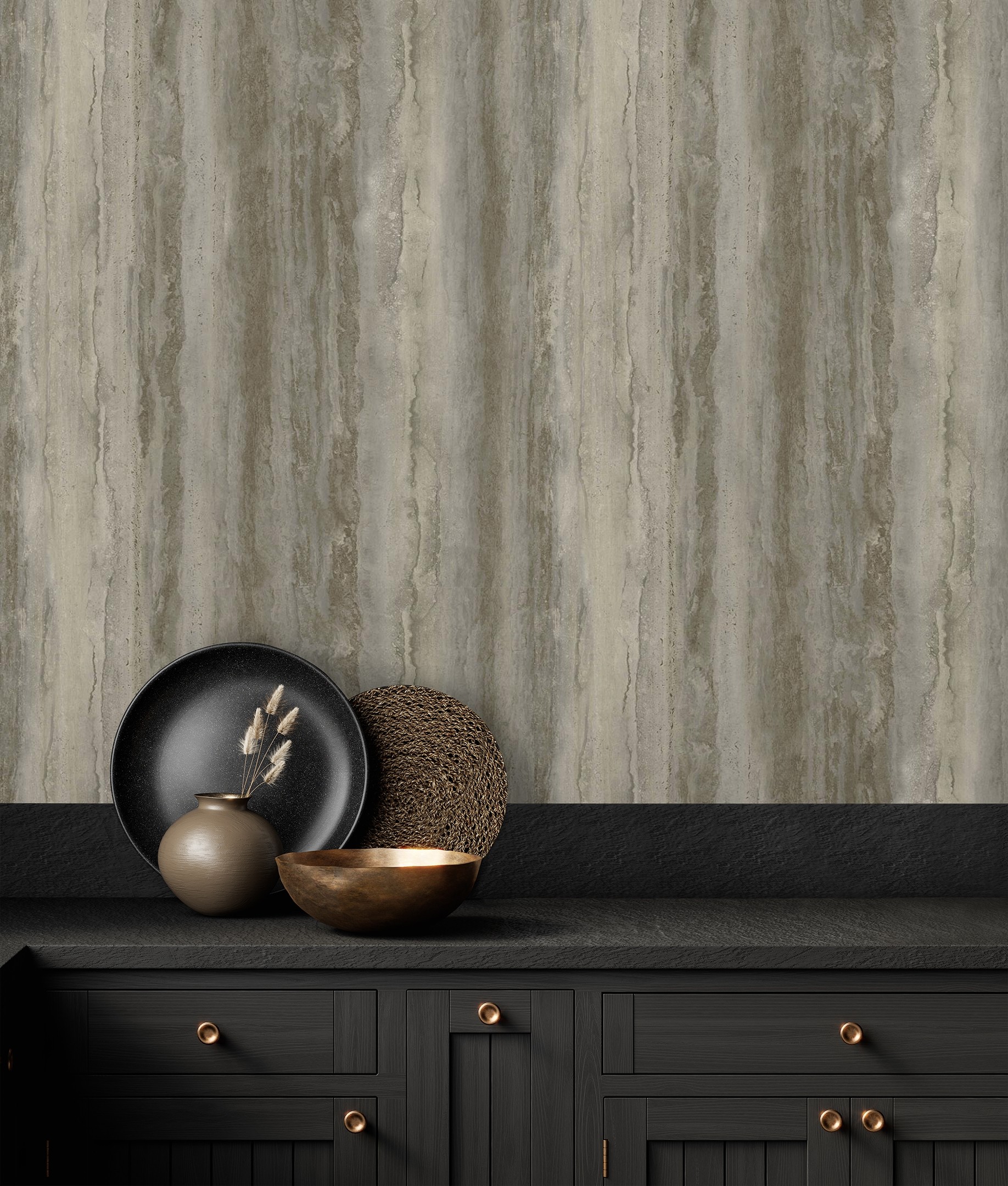 Papel pintado vinílico efecto vetas de mármol tonos grises en relieve - siracusa marble 679098 de gaulan - rollo de 10 m x 1,06 m