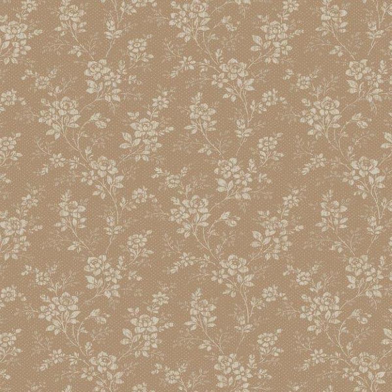 Papel pintado vintage flores marrón - 53 cm x 10.05 m - borastapeter