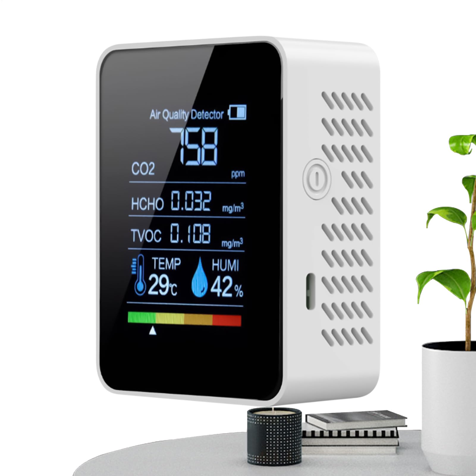 Testeur d'air détecteur de monoxyde de carbone pour la maison, mesures CO2 HCHO TVOC, température, humidité, moniteur de sécurité pour tentes - 7