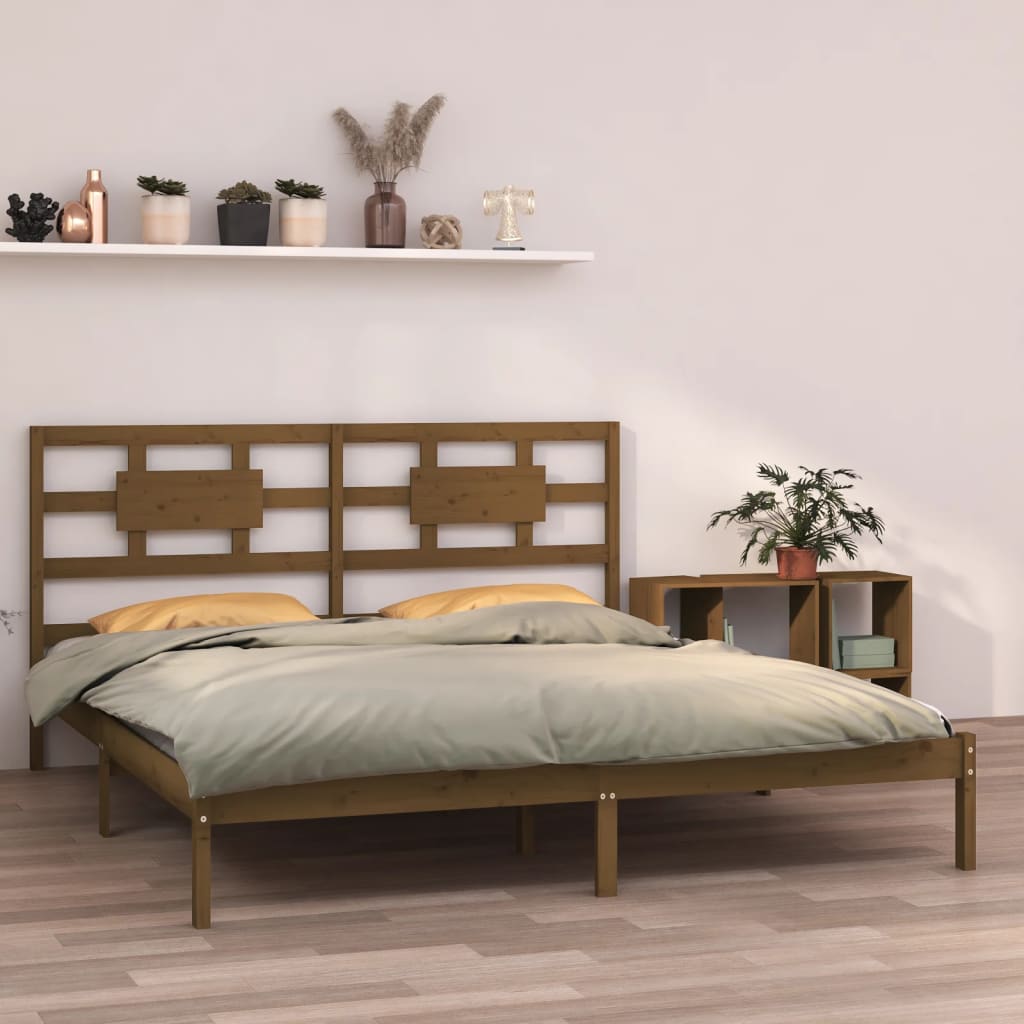 Łóżko Drewniane Rama Łóżka Sofa Brązowe Do Sypialni Pokoju 200 x 200 cm