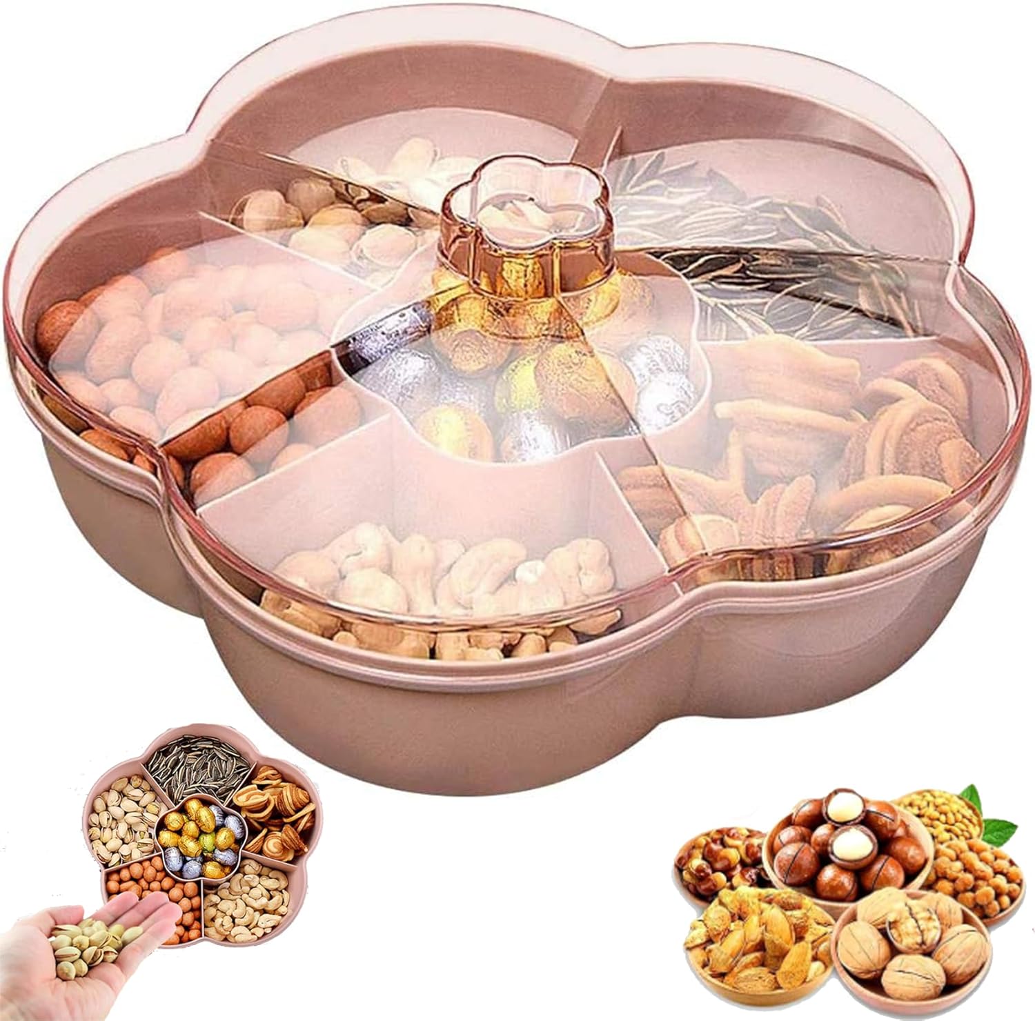 Plateau De Service Divisé Avec Couvercle Et Poignée, Boîtes à Collations Portables, Boîte à