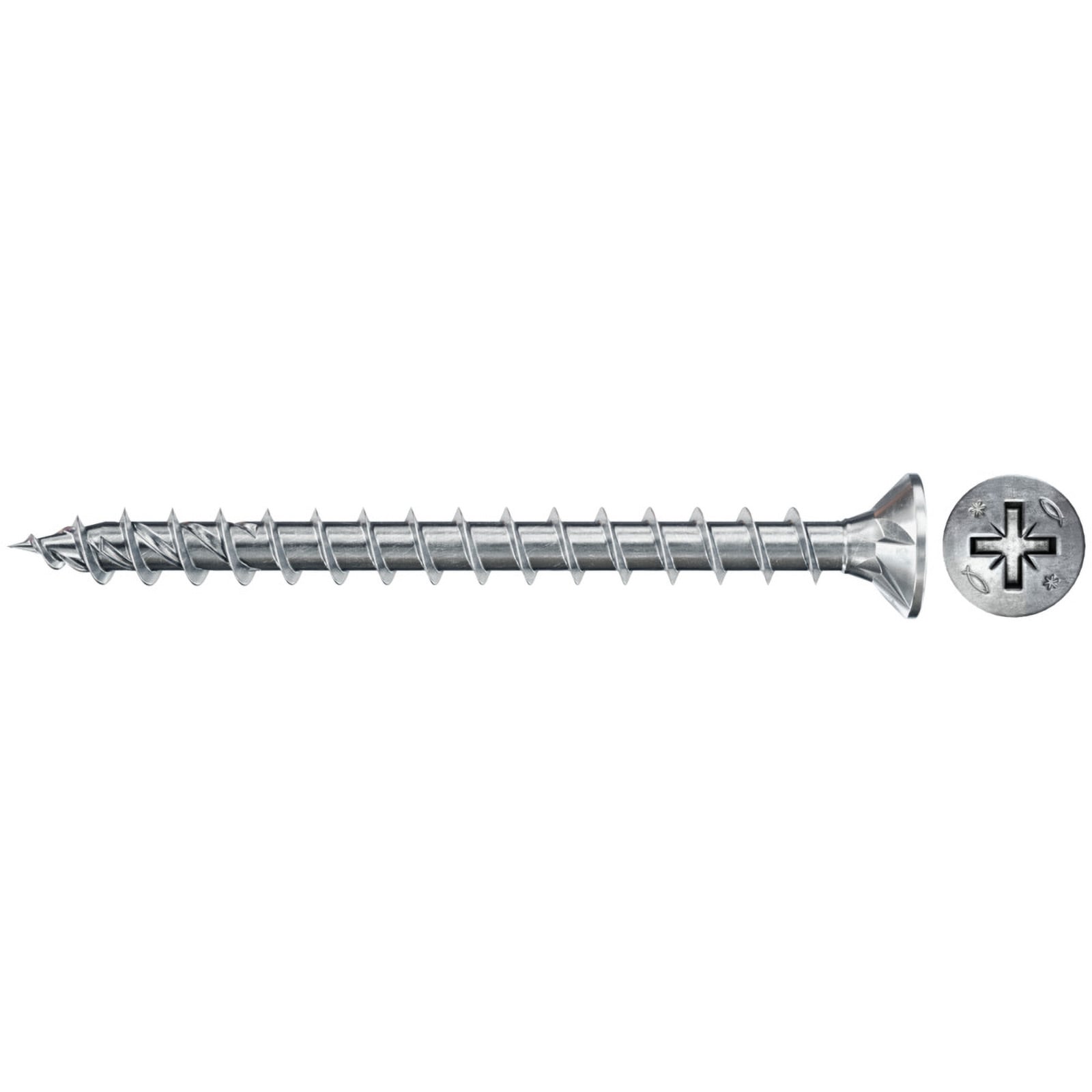 Fischer PowerFast II CZF 4,0 x 20, viti per truciolare (1000 pz) con filettatura completa, vite a testa svasata con croce per lavorazione del legno, r