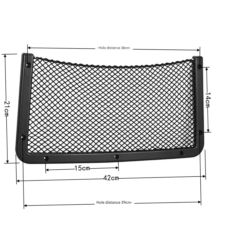 Mauepersu Lot de 4 filets de rangement universels pour voiture - 40 x 25 cm - Bord élastique pour maintenir les charges fermes - Universel - En nylon