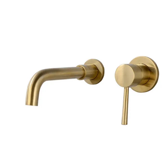 ROBINET DE LAVABO FIXATION MURALE 022 EN LAITON DORÉ BROSSÉ COLLECTION SCAMANDRE - 7