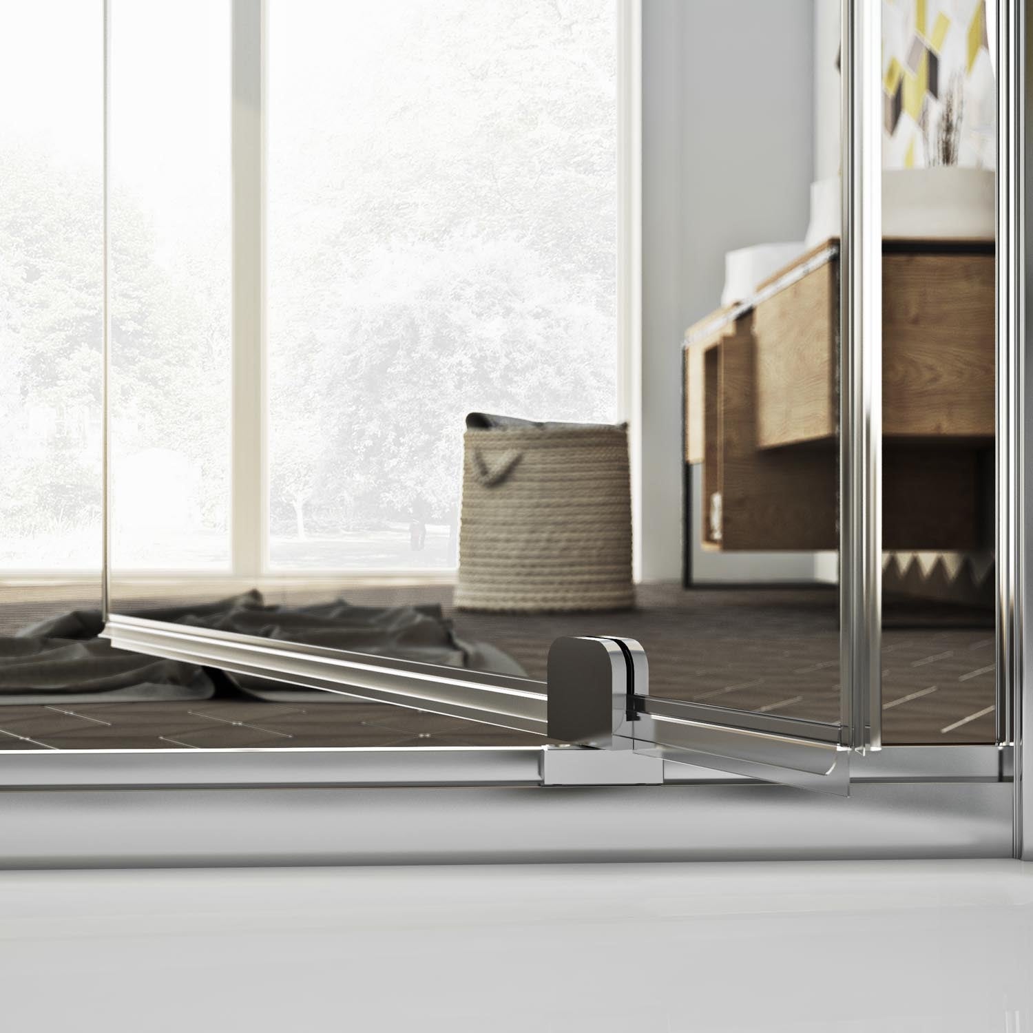 Box Doccia 3 lati 75x80x75 CM H198 trasparente mod. Cristal Trio 2 Ante - 5