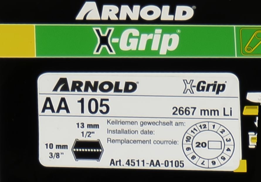 Courroie hexagonale X-Grip de type AA 105 - 2