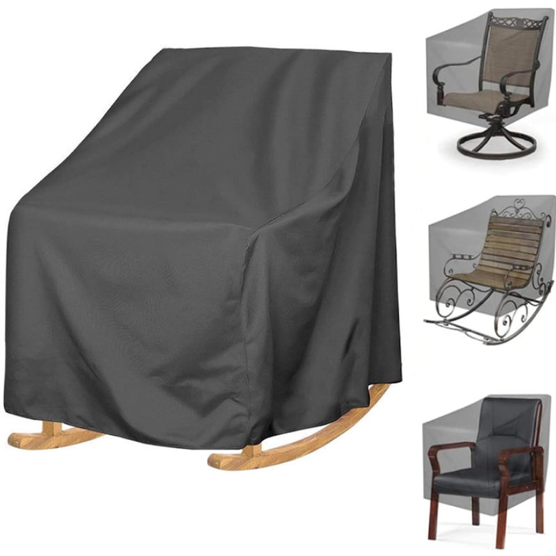 Wodoodporny pokrowiec na krzesło ogrodowe 70 x 83 x 99 cm - Pokrowiec na huśtawkę tarasową - Pojedynczy wodoodporny pokrowiec na huśtawkę - Czarny