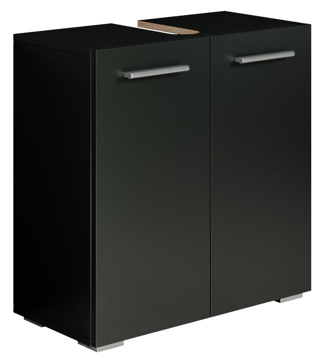 Meuble vasque Jupiter 60 x 30 x 60 cm - Noir mat Meuble de salle de bain, colonne, armoire
