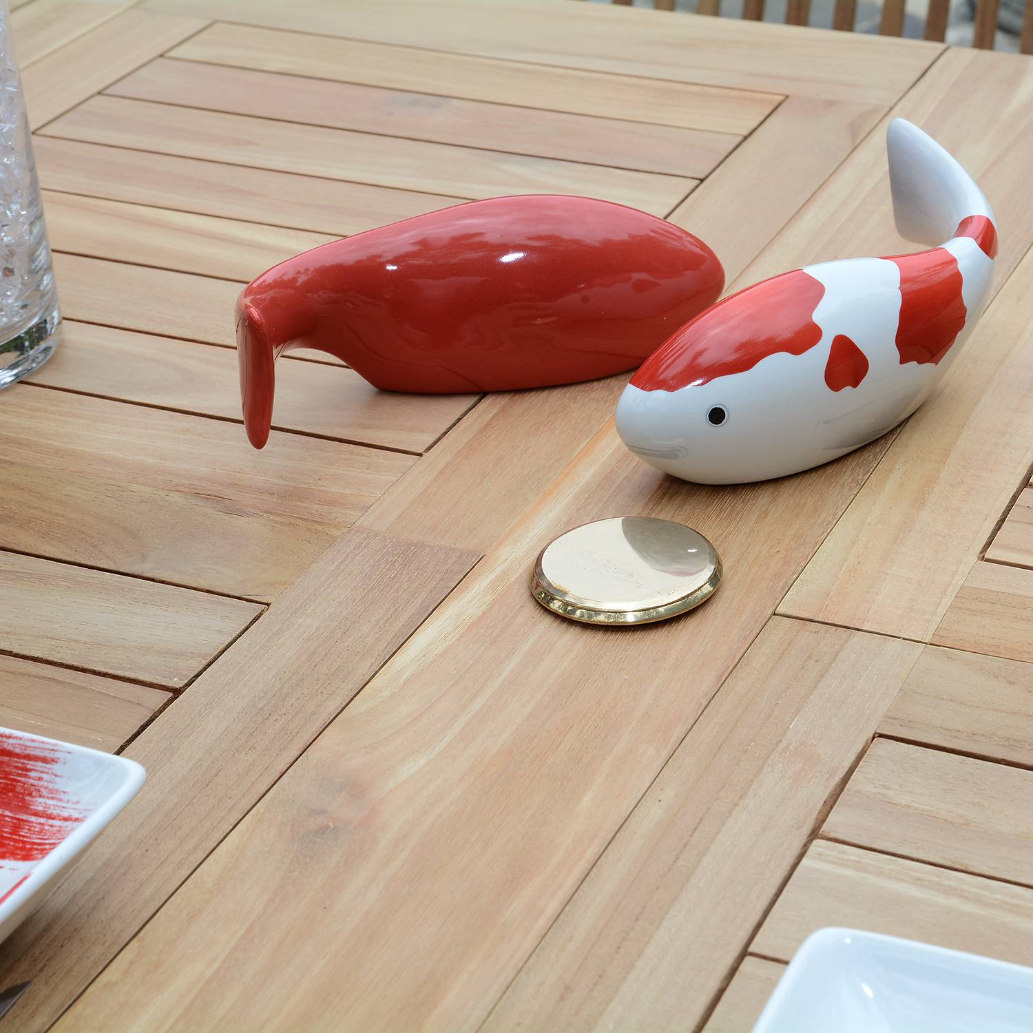 Table extensible ovale teck massif Vérone 160/240 x 100 cm - 3