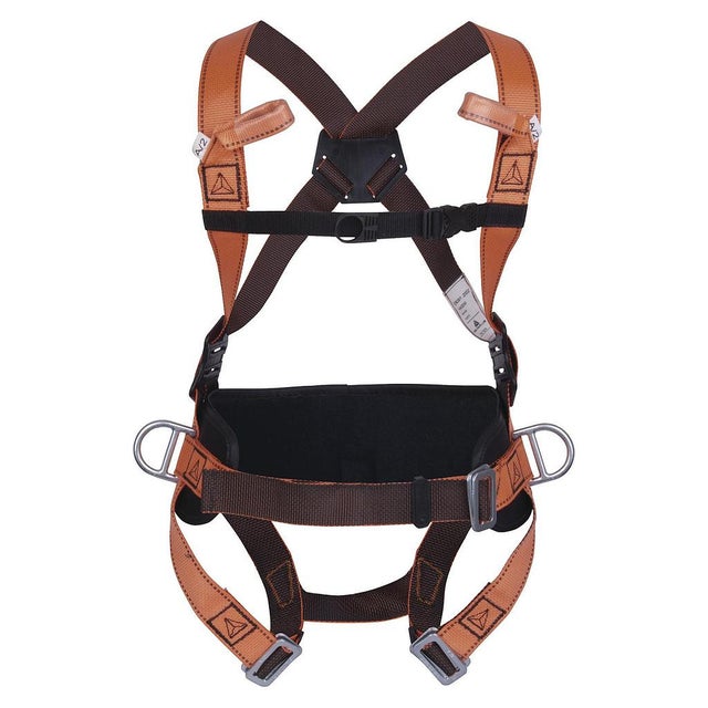 Harnais antichute Delta Plus HAR14GT orange taille S/M/L avec ceinture et 4 points d'accrochage