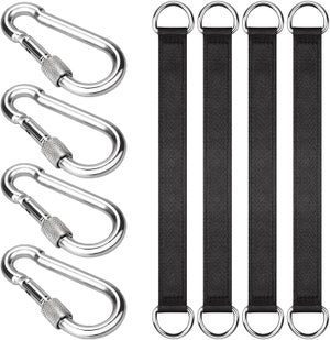Kit Sangles Suspension Balançoire Arbre 1,5 M – Support 300 Kg, Mousquetons Et Coussinets De Protection Inclus
