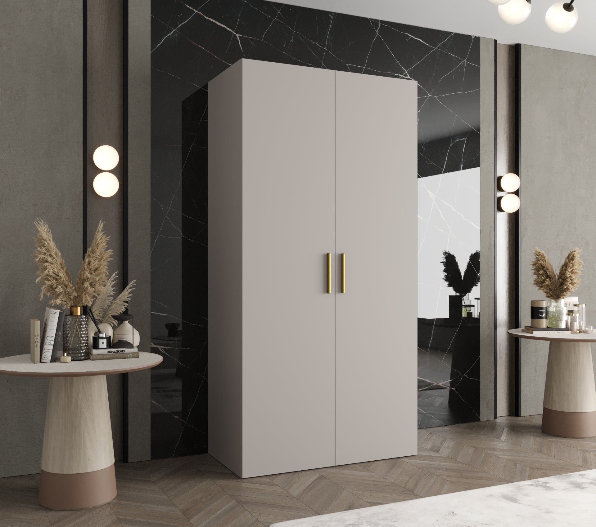 Szafa uchylna otwierana Bari 1 100 x 52 x 202 cm kaszmir + u. złoty Abiks Meble - 2