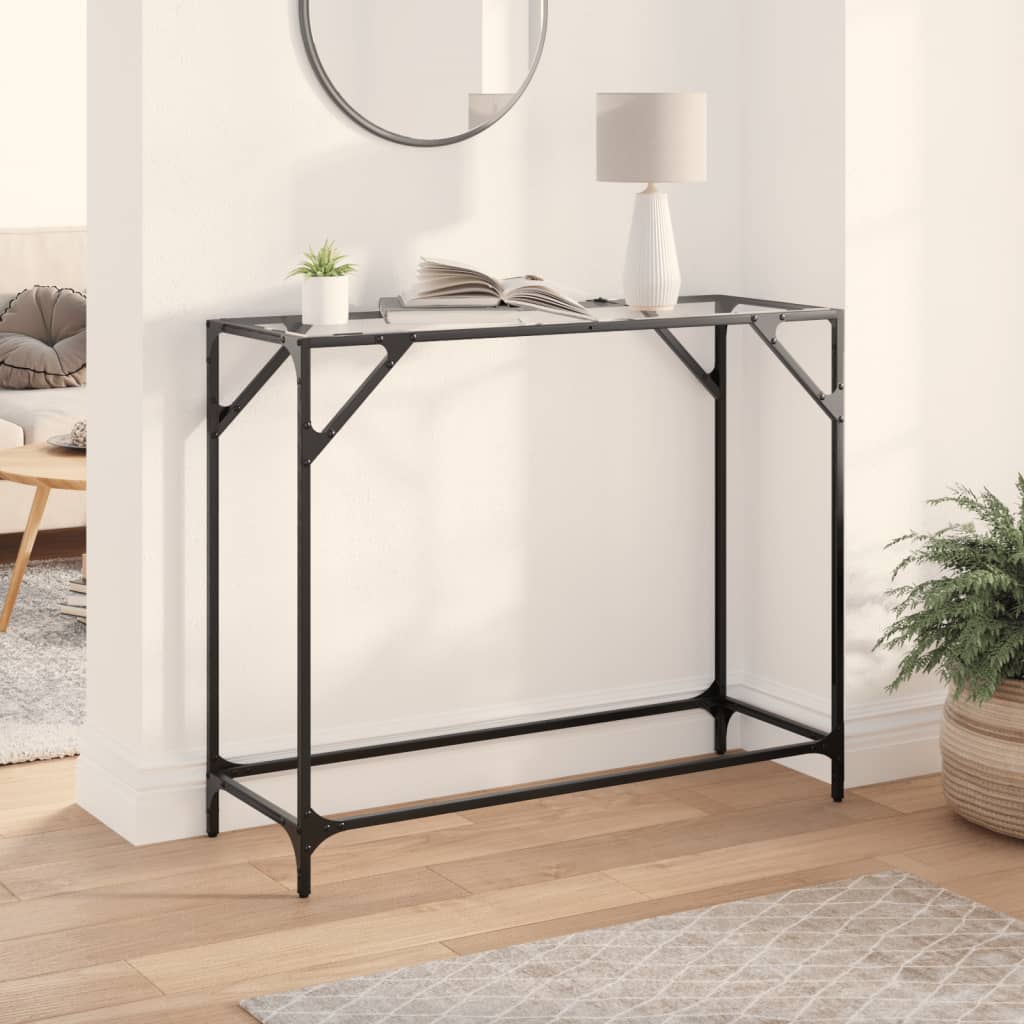 Stolik konsolowy z przezroczystym, szklanym blatem, 98x35x81 cm vidaXL