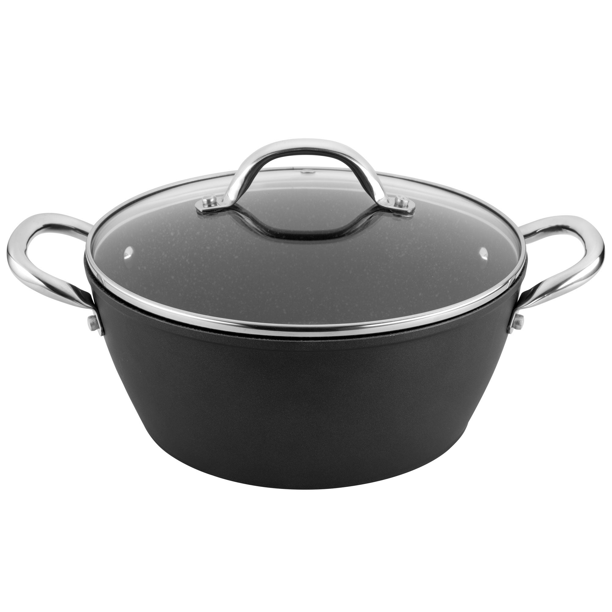 Grande Casserole Ovale Prestige En Céramique Noire Avec Couvercle Verre, Occasion