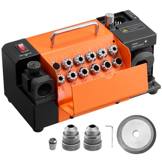 Affuteur Foret VEVOR MR-13A Affûteuse Forets 3-15 mm Machine Affûtage pour Atelier Garage, Angle Pointe Réglable 95°-135° 120 W Haute Vitesse
