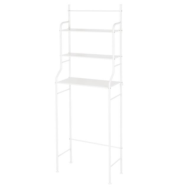 Étagère de rangement en métal à 3 niveaux pour WC / organisateur de salle de bain, 165 x 55 x 25 cm, noir