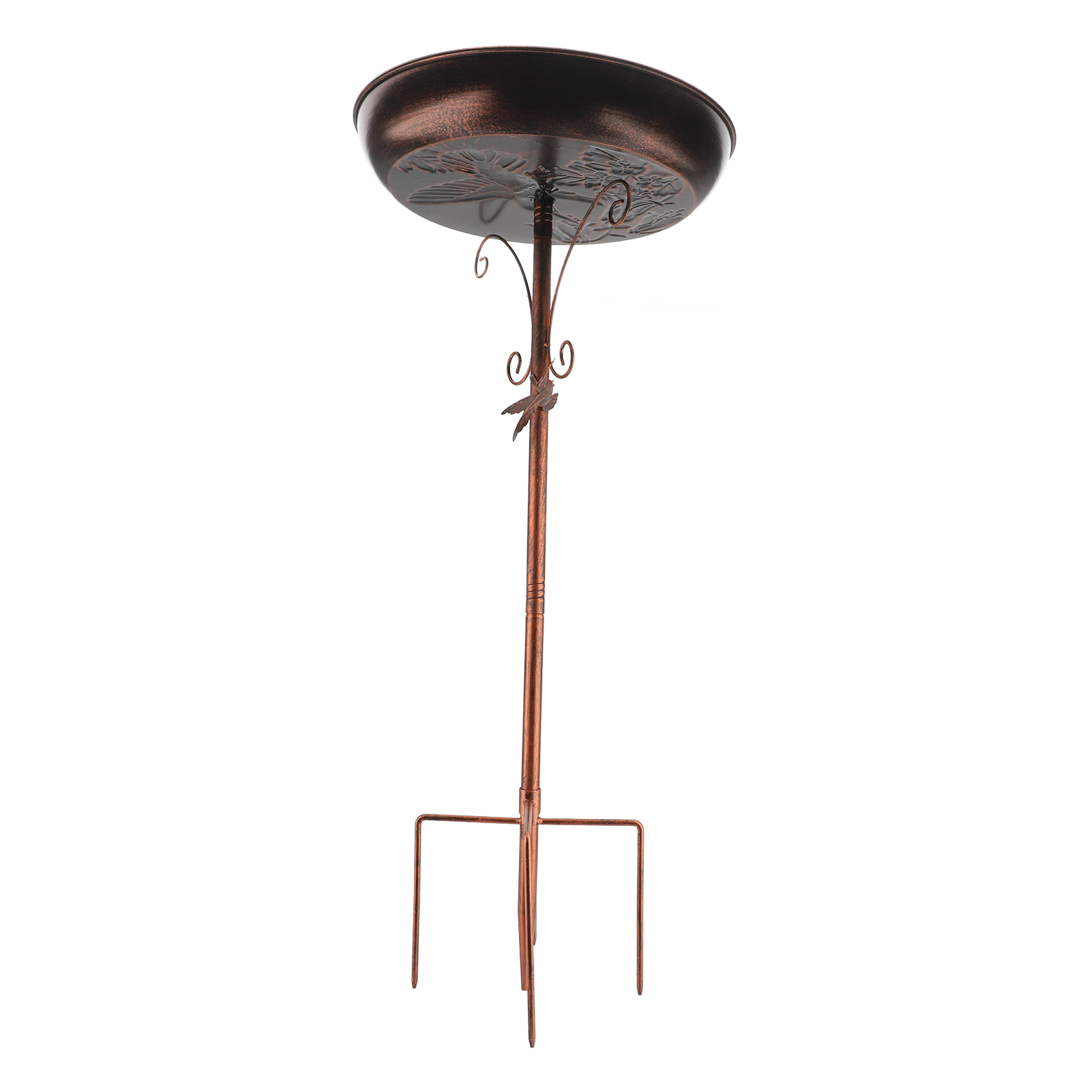 Vasca per uccelli in metallo vintage, a forma di anello, ideale per la decorazione di giardini esterni - 2