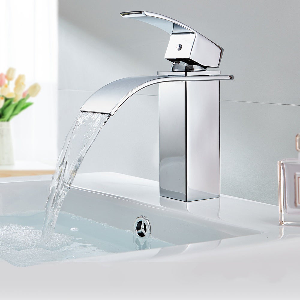 Cecipa max Robinet Salle de Bain Robinet Mono-trou Mitigeur Lavabo Cascade Robinetterie Lave-mains avec Levier Unique - 2