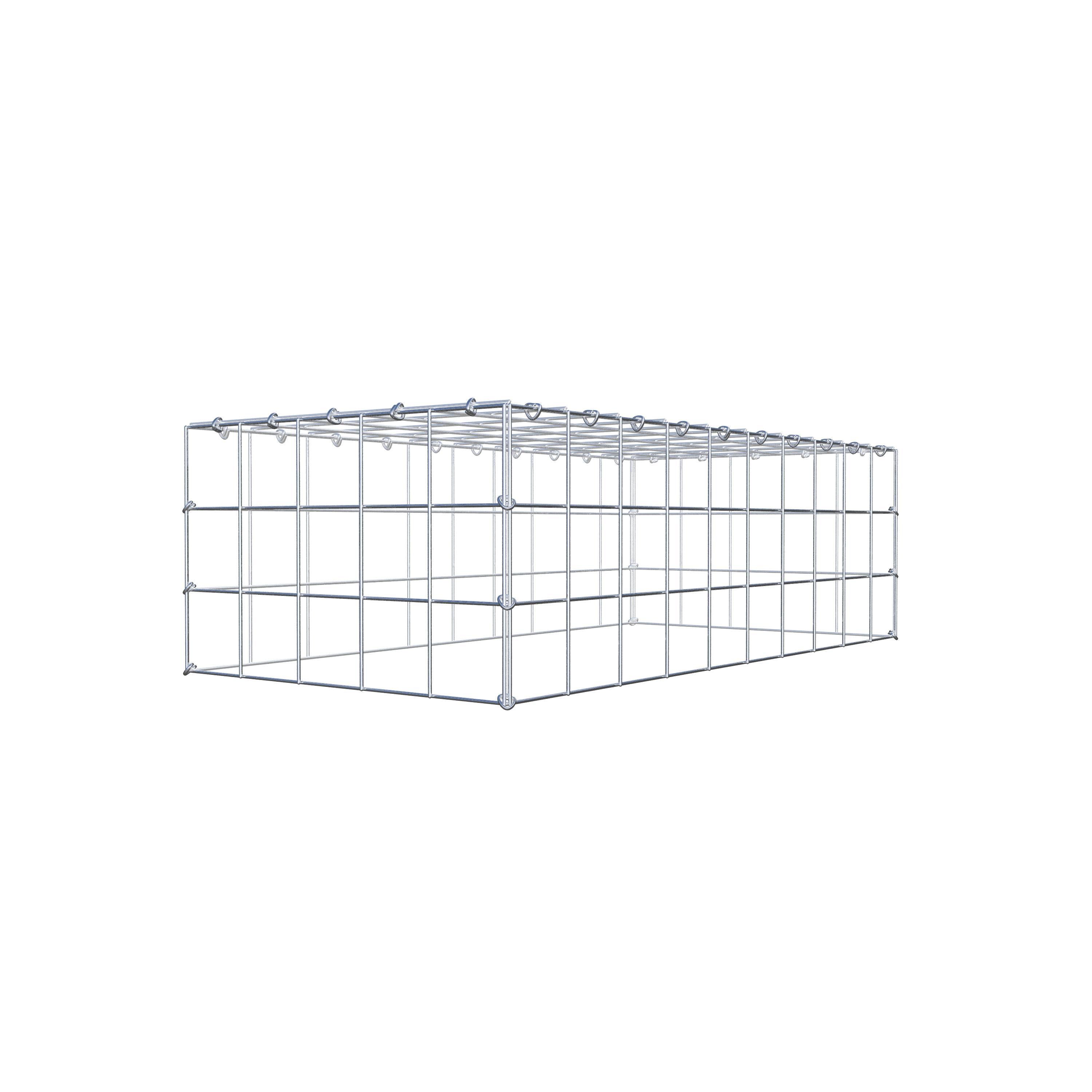 Gavión para apilar en acero galvanizado 100x30x50cm (LxAxP), malla 10 x 10cm, Anillo en C, sin rejilla inferior - 6