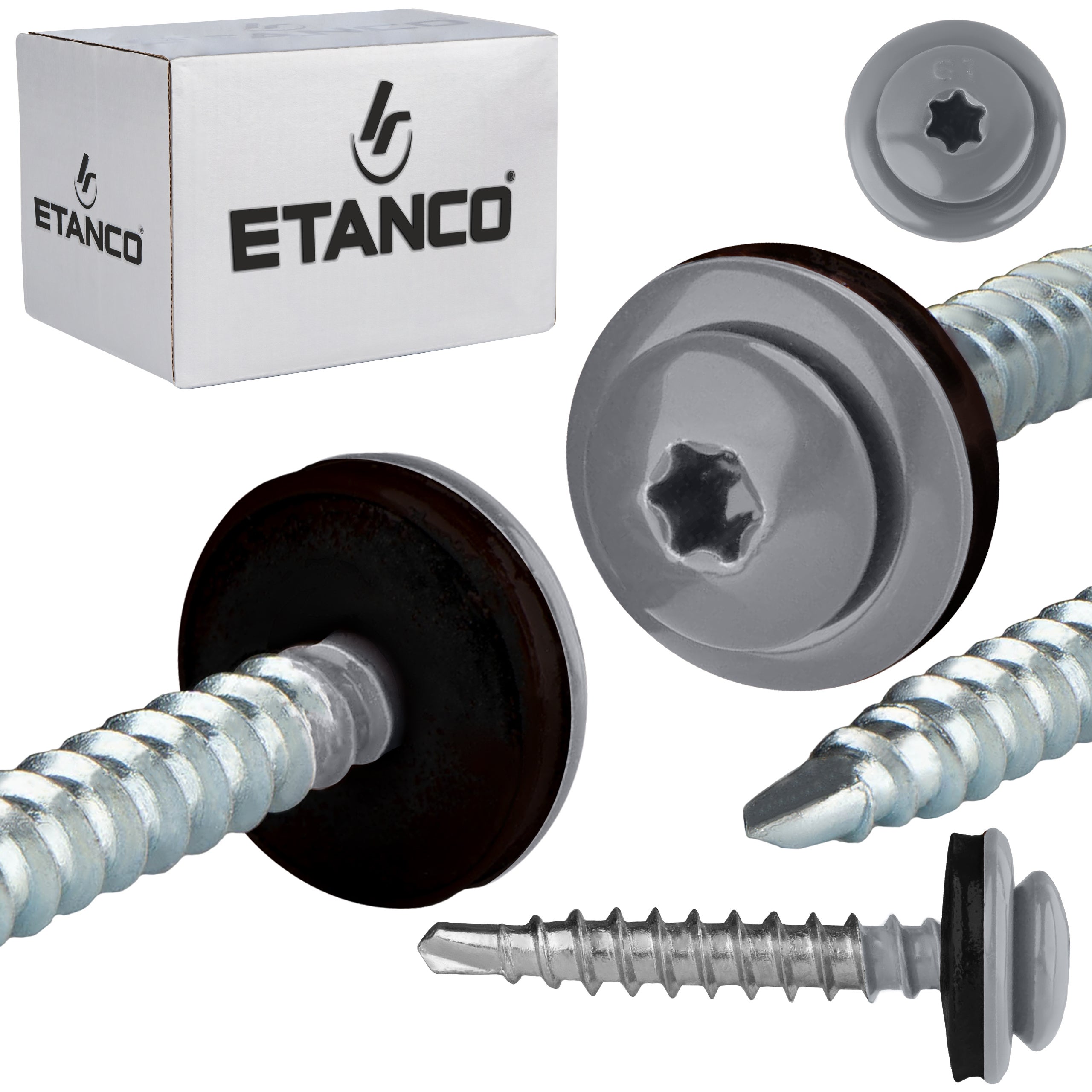 Wkręty farmerskie Etanco GTFP Panhead Lakierowane RAL 9006 4,8x35 mm 250szt