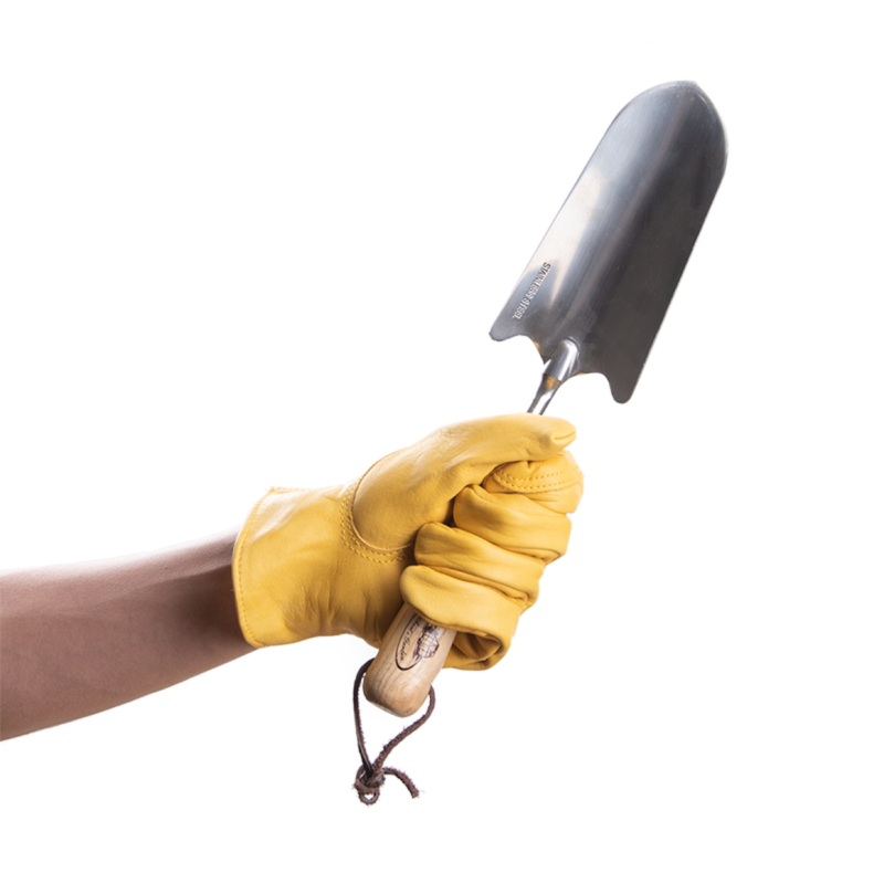Gants de jardin en cuir- Taille M - Jaune - l 12,8 x L 23,4 cm - 2