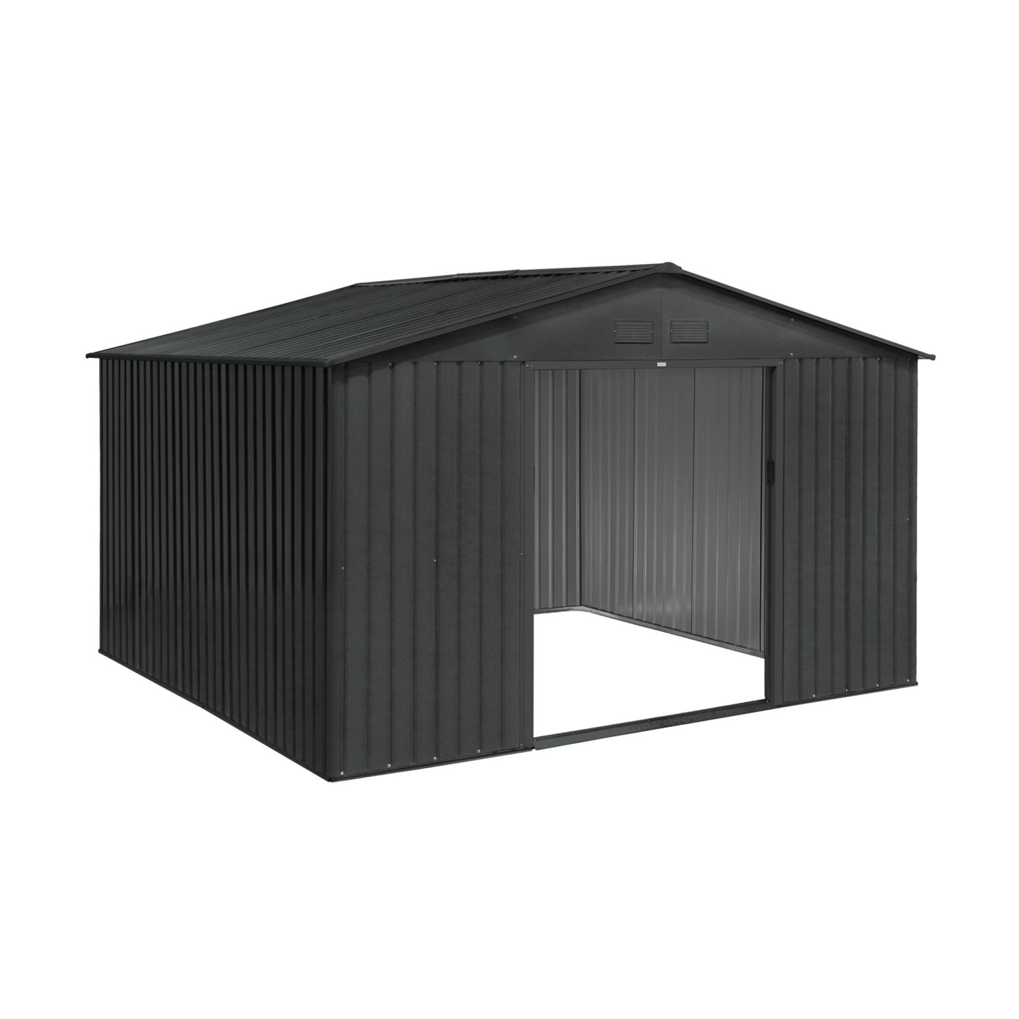 Caseta de jardín, 10.85m², Boulonnais, Antracita, 330x308x166 cm - 5