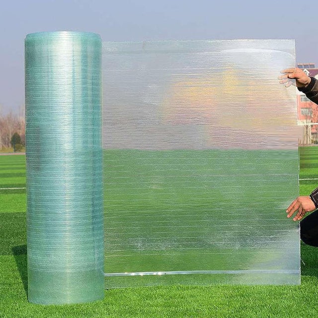 Panneaux de toiture en polycarbonate, panneaux d'éclairage transparents en PRFV, adaptés aux serres et au jardinage (0,5 x 5 m x 0,8 mm).