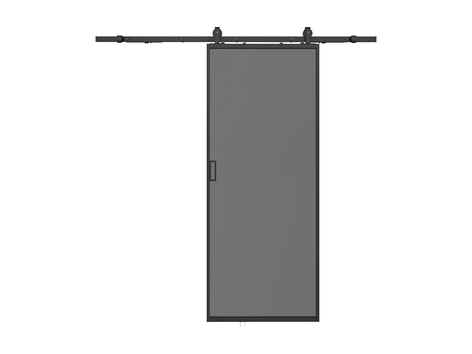 Drzwi przesuwne naścienne - aluminium i dymione szkło hartowane - wys. 205 x szer. 83 cm - LINCI II