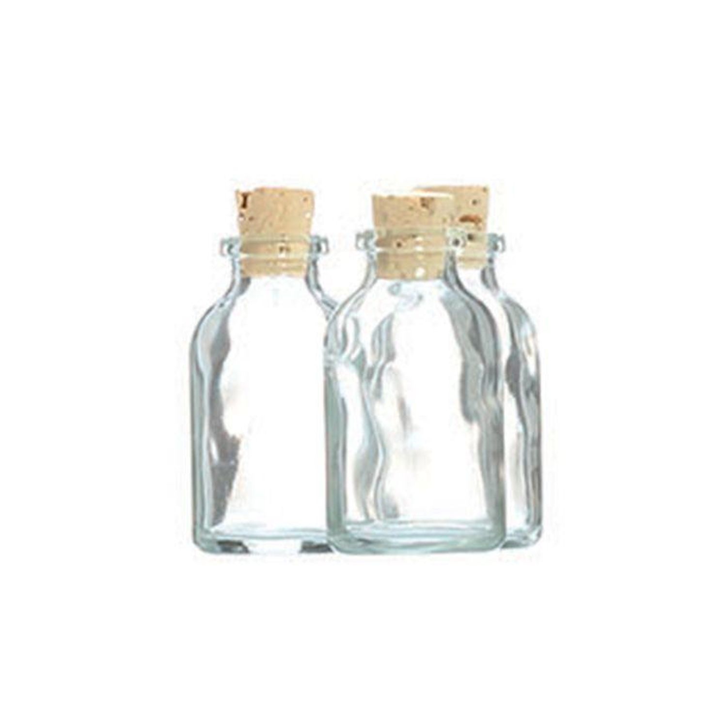 Mini bottiglie di vetro con tappo di sughero, 25 ml, bomboniere